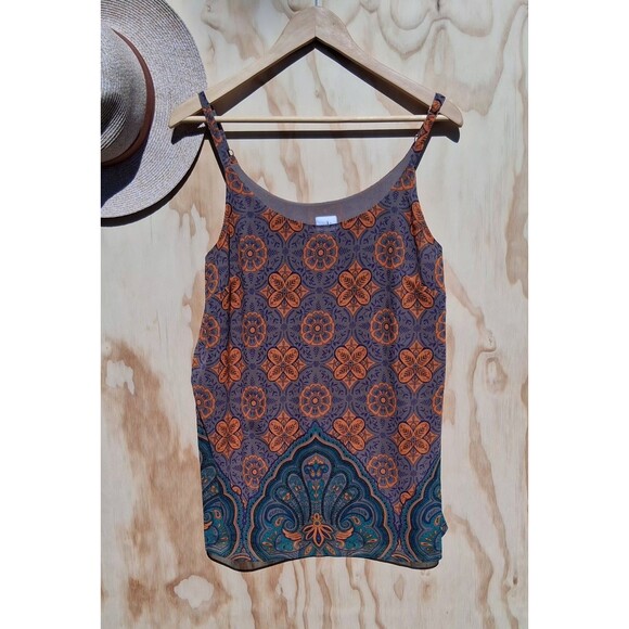 CAbi Tops - CAbi Arabesque Cami Style 3082 Small Boho Medallion Adjustable Strap Tank Top